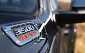 A close-up photo of a 2024 RAM 3500 taken near Anderson, Indiana