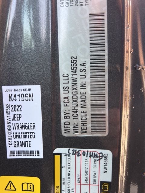 2022 Jeep Wrangler Unlimited Sport S