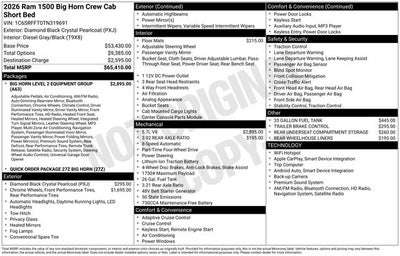 2026 RAM Ram 1500 Big Horn/Lone Star