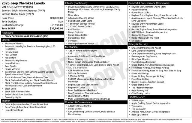 2026 Jeep Cherokee Laredo