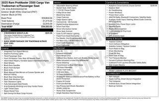 2025 RAM ProMaster 2500 High Roof 159 WB