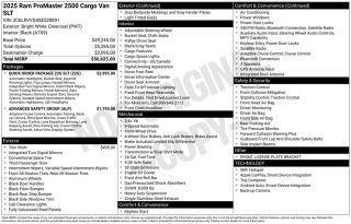 2025 RAM ProMaster 2500 SLT 136 WB