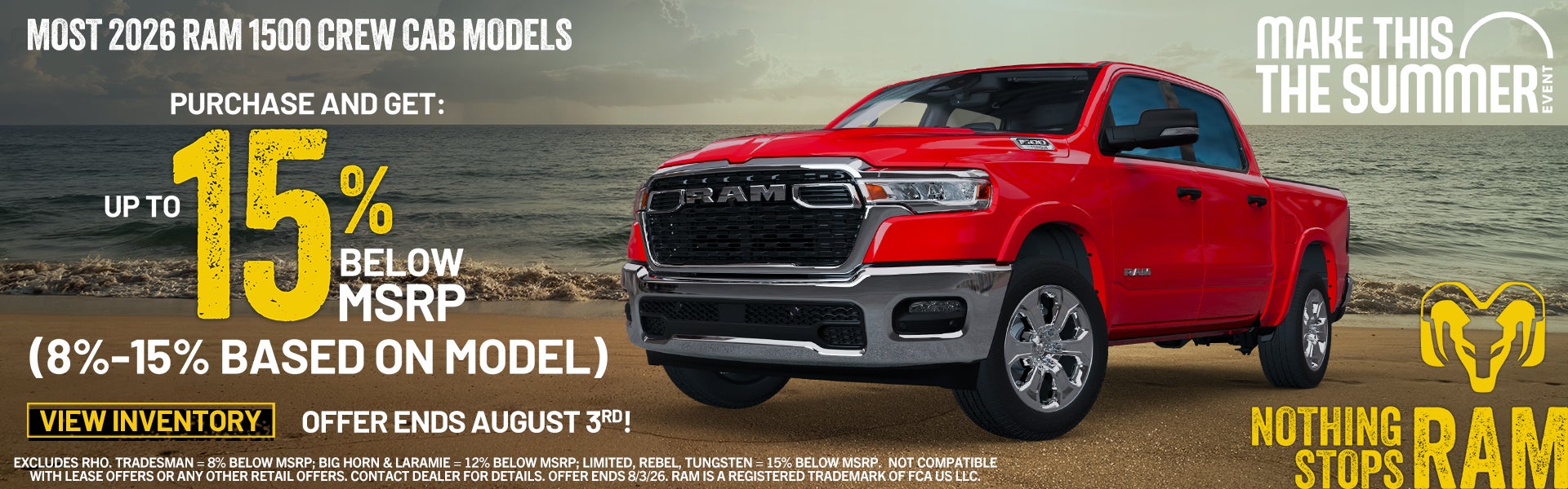 2026 RAM 1500 CREW CAB Get upto 15% below msrp on purchase
