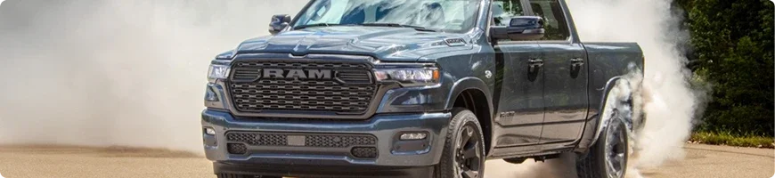 2026 RAM 1500 4x4 driving through a Central Indiana winter
