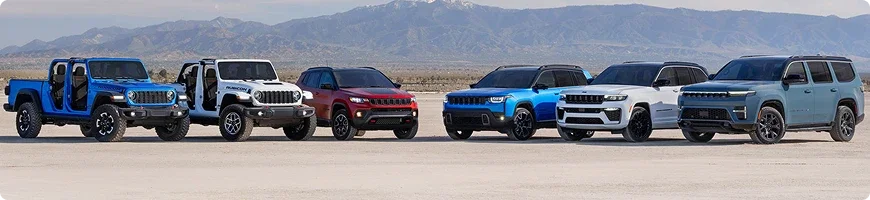 New Jeep lineup at Ed Martin CDJR in Anderson, serving northeast Indianapolis